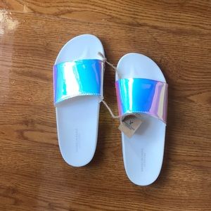 Never worn American Eagle slides
